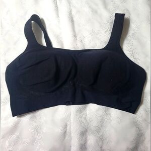 truekind black wide strap bra women's XL  #2628